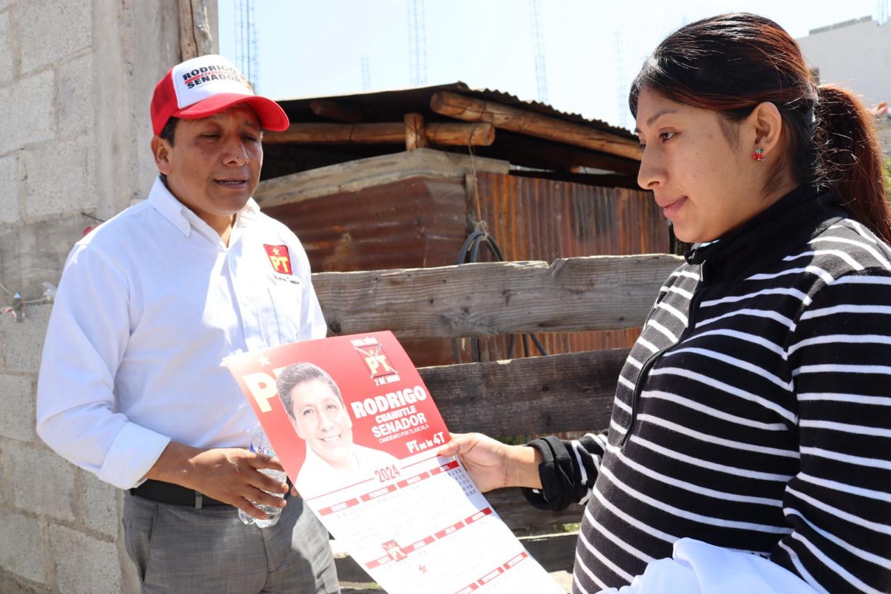 Expresan su respaldo habitantes de San Pablo del Monte a Rodrigo Cuahutle, candidato del PT al Senado por Tlaxcala
